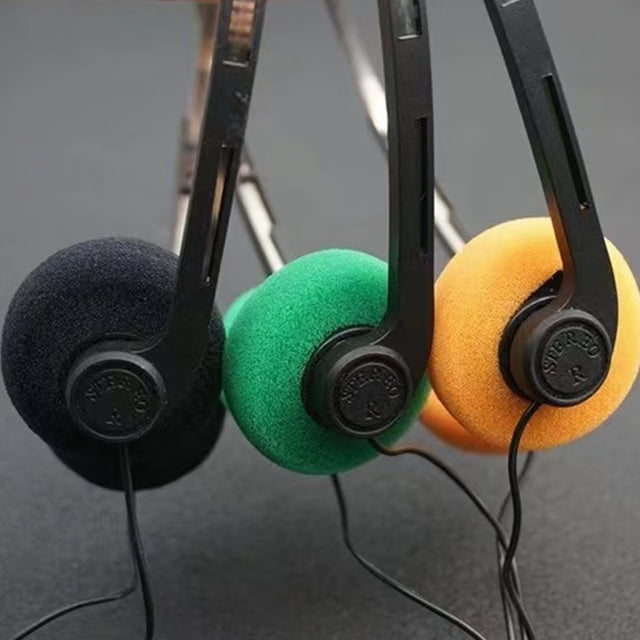 Retro Wired Headphones – Lightweight 3.5mm Walkman-Style Headphones