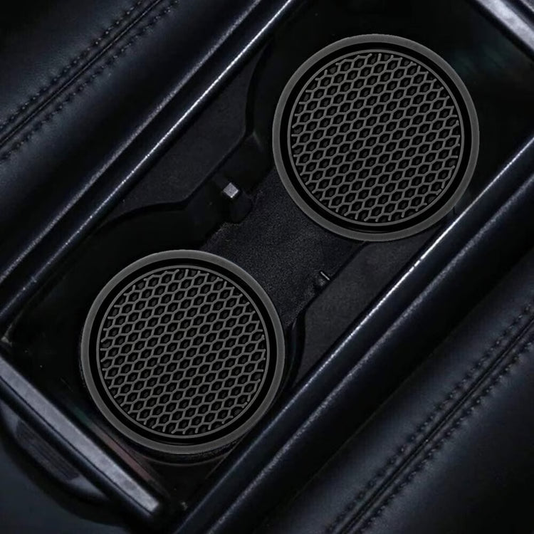Black Car Cup Holder Coasters – Non-Slip & Universal Fit