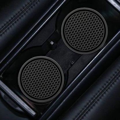 Black Car Cup Holder Coasters – Non-Slip & Universal Fit