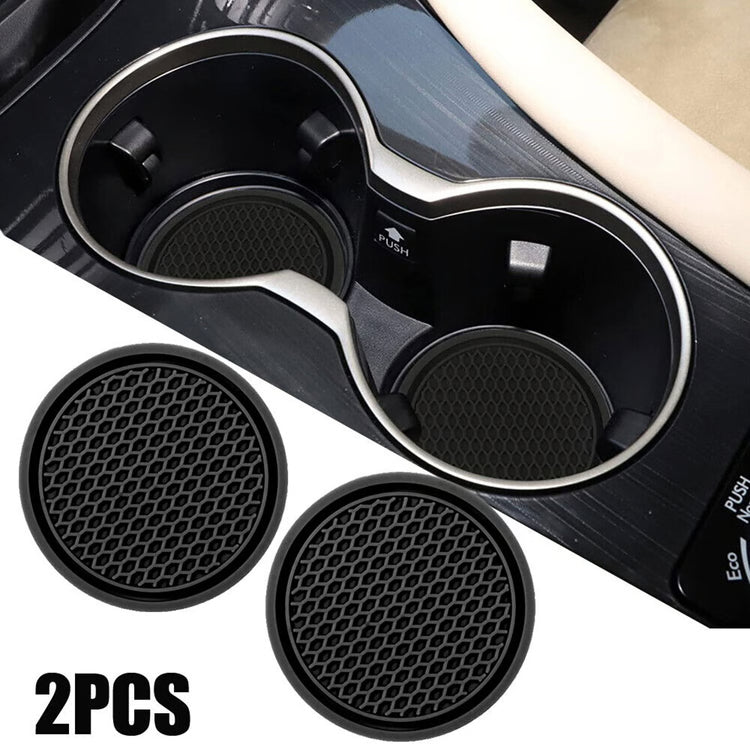 Black Car Cup Holder Coasters – Non-Slip & Universal Fit