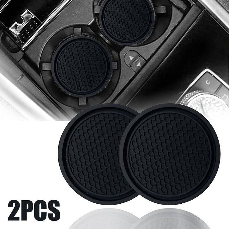 Black Car Cup Holder Coasters – Non-Slip & Universal Fit