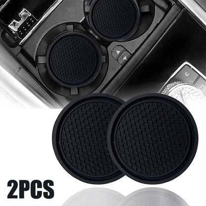 Black Car Cup Holder Coasters – Non-Slip & Universal Fit