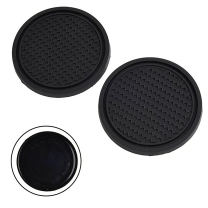 Black Car Cup Holder Coasters – Non-Slip & Universal Fit