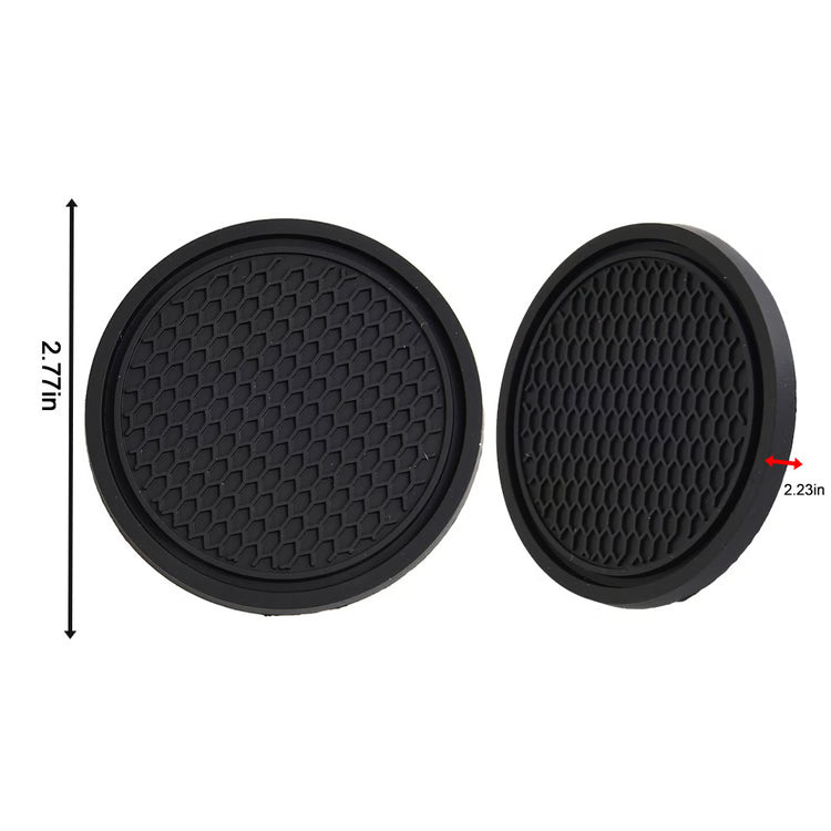 Black Car Cup Holder Coasters – Non-Slip & Universal Fit