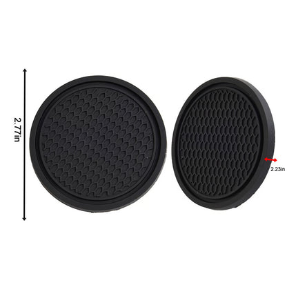 Black Car Cup Holder Coasters – Non-Slip & Universal Fit
