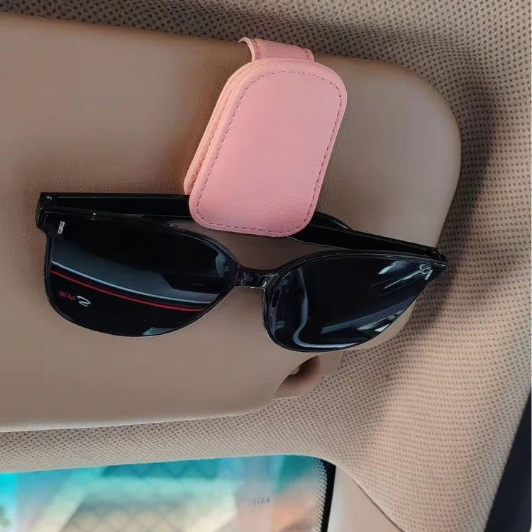 PU Leather Car Visor Clip – Sunglasses & Card Organizer