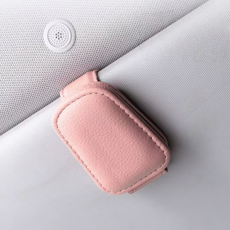 PU Leather Car Visor Clip – Sunglasses & Card Organizer