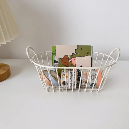 Iron Storage Basket – Stylish Desktop & Home Organizer