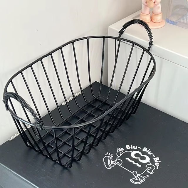 Iron Storage Basket – Stylish Desktop & Home Organizer