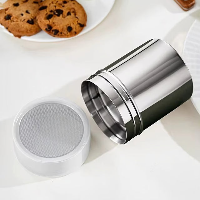 Stainless Steel Powder Duster with Cover – Fine Mesh Seasoning Shaker