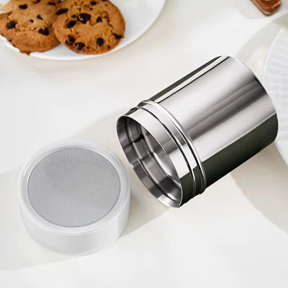Stainless Steel Powder Duster with Cover – Fine Mesh Seasoning Shaker