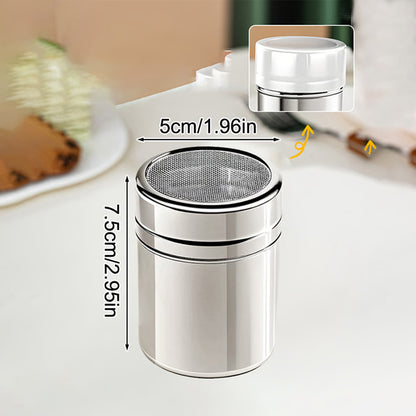 Stainless Steel Powder Duster with Cover – Fine Mesh Seasoning Shaker